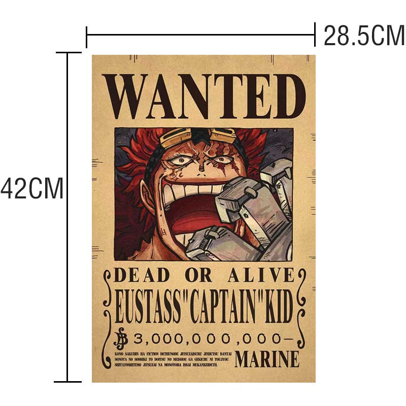 Anime One Piece Luffy 3 Billion Bounty Wanted Posters New Four Emperors and and other characters