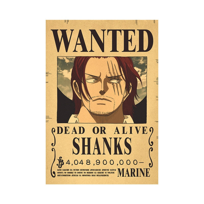 Anime One Piece Luffy 3 Billion Bounty Wanted Posters New Four Emperors and and other characters