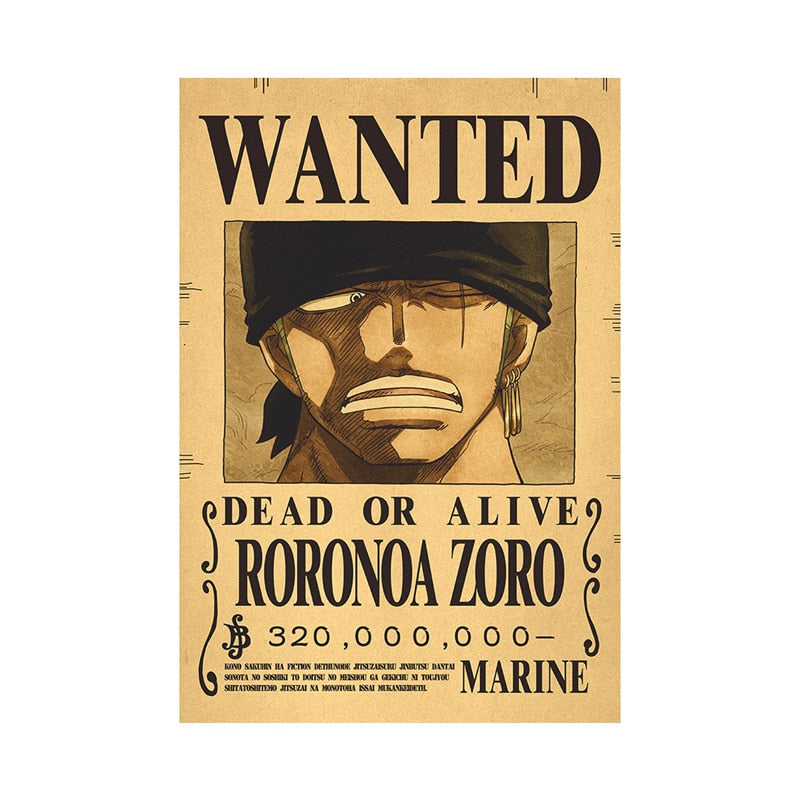 Anime One Piece Luffy 3 Billion Bounty Wanted Posters New Four Emperors and and other characters