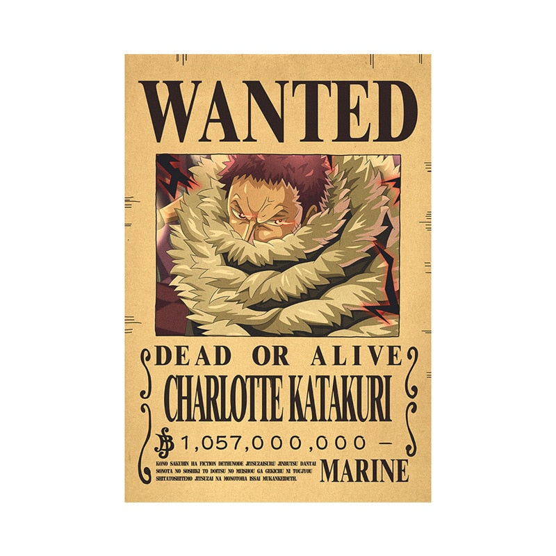 Anime One Piece Luffy 3 Billion Bounty Wanted Posters New Four Emperors and and other characters