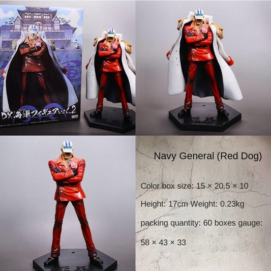 18cm Bandai Anime One Piece Dx Admiral Of The Navy Headquarters Sengoku Aokiji Kiabusa Red Dog Figure Model Child Birthday Gift