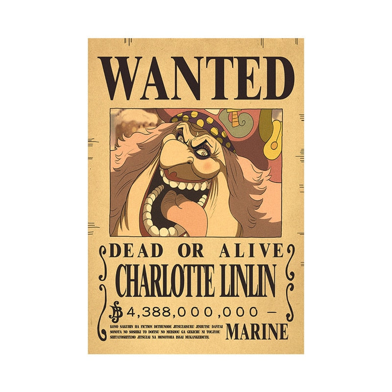 Anime One Piece Luffy 3 Billion Bounty Wanted Posters New Four Emperors and and other characters