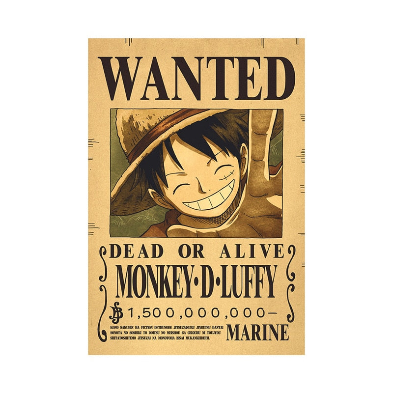 Anime One Piece Luffy 3 Billion Bounty Wanted Posters New Four Emperors and and other characters