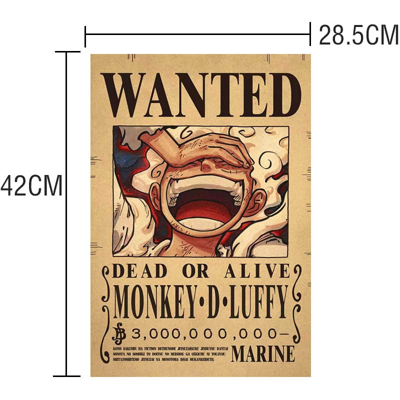 Anime One Piece Luffy 3 Billion Bounty Wanted Posters New Four Emperors and and other characters