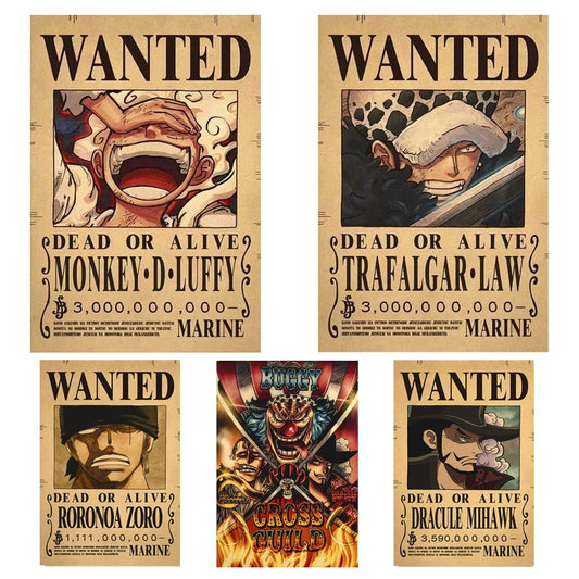 Anime One Piece Wanted Posters
