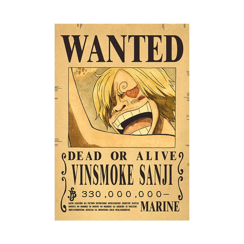 Anime One Piece Luffy 3 Billion Bounty Wanted Posters New Four Emperors and and other characters