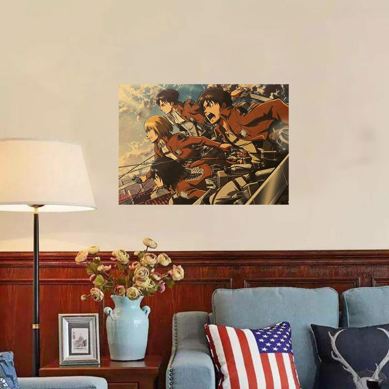 Wall Stickers Attack On Titan Decorative Paintings