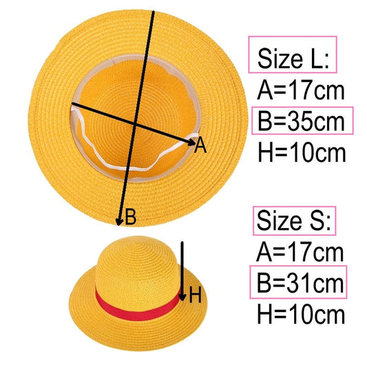 Boy Girl One Piece Cap Straw Hat Neck String Luffy Flat Hats Cosplay