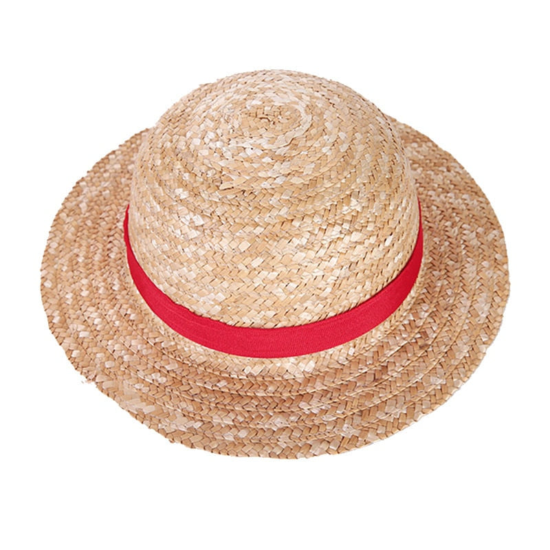 Boy Girl One Piece Cap Straw Hat Neck String Luffy Flat Hats Cosplay