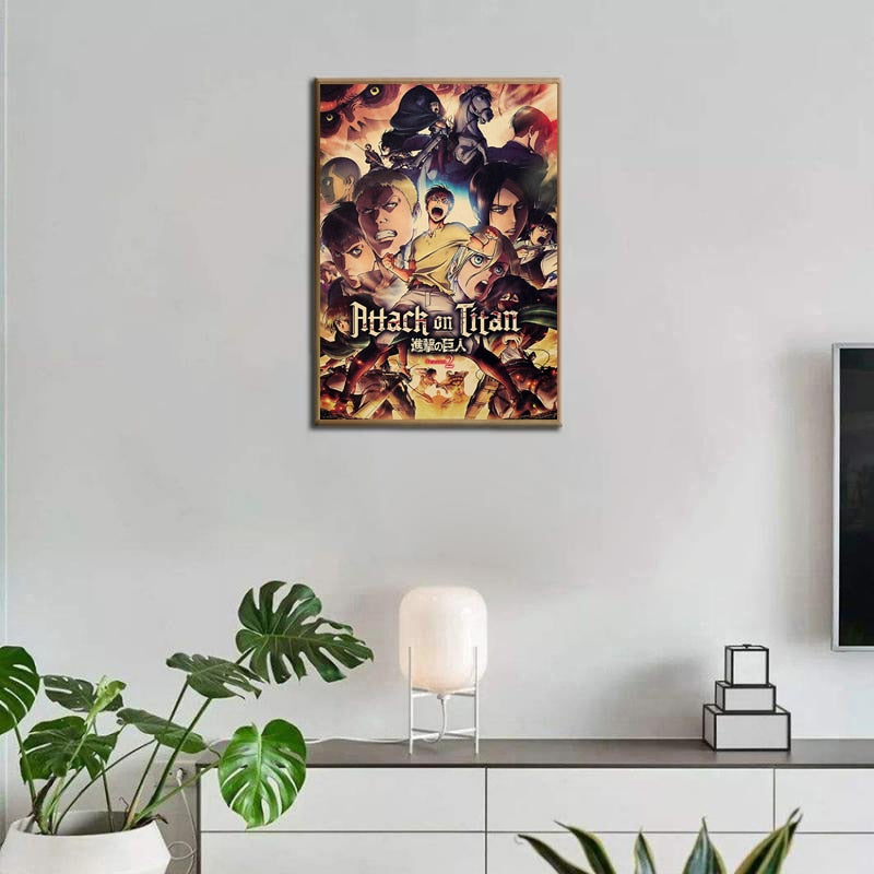 Poster Anime Attack On Titan Decoration Painting