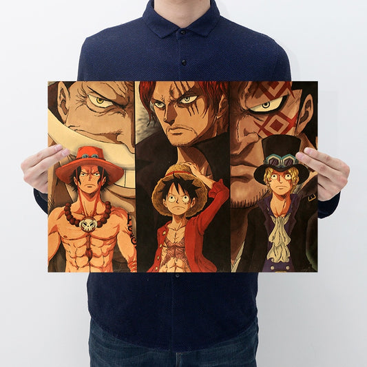 One Piece Posters Vintage Retro Wall Painting