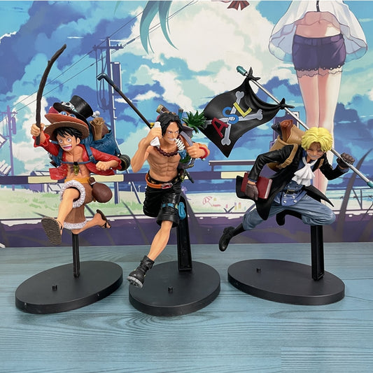 One Peice Luffy Ace Sabot Action Figures