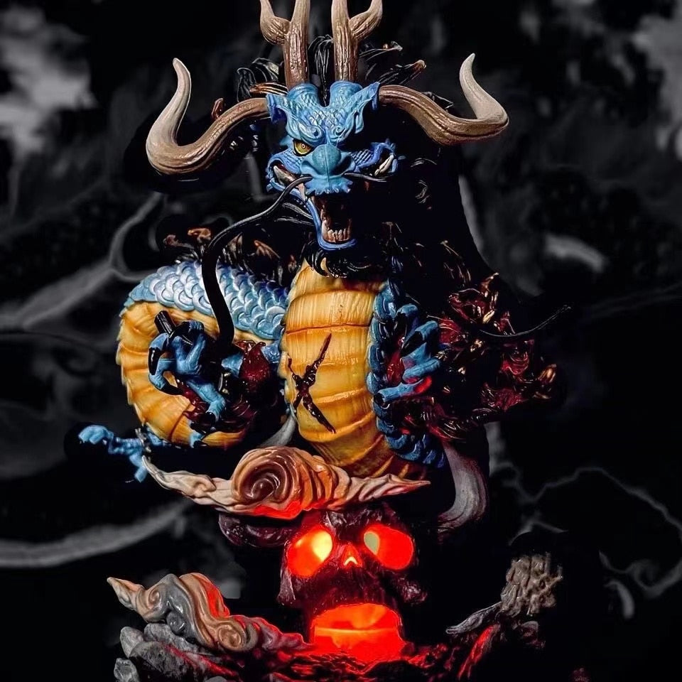 One Piece Anime Figure Kaido Dragon Form Four Emperors With Lamp